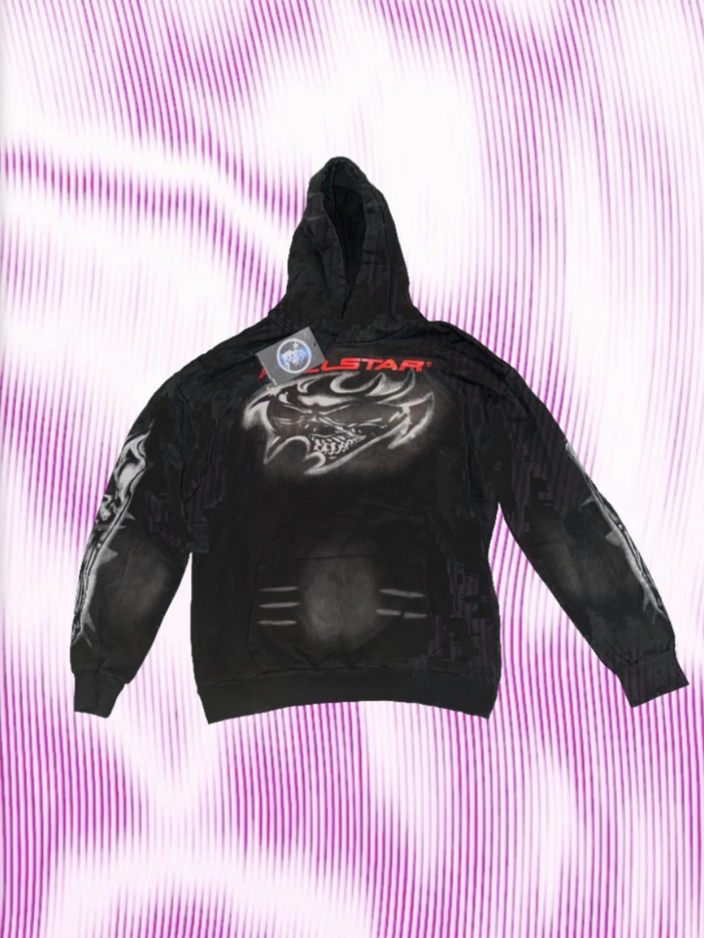 Allstar Black Graphic Hoodie for Men with Fierce Skull Print